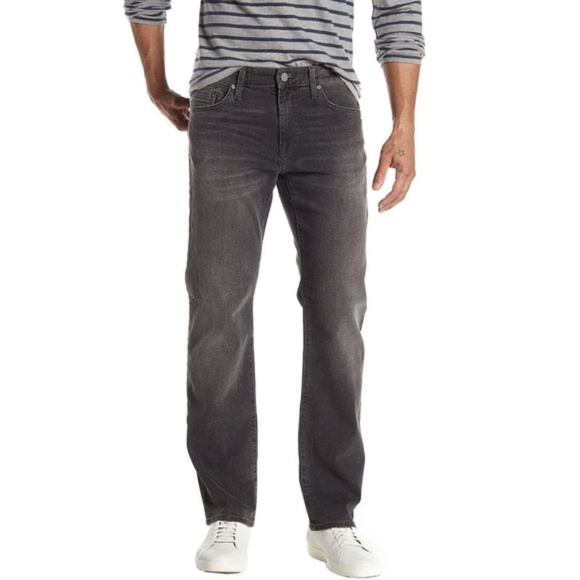Mavi Jeans Zach Straight Leg Light Wash Gray Distressed 36x32